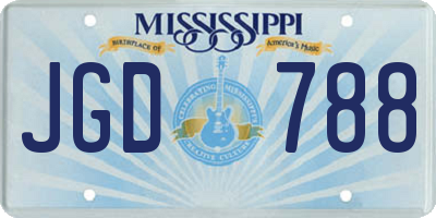 MS license plate JGD788