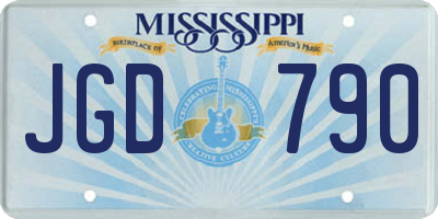MS license plate JGD790