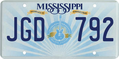 MS license plate JGD792