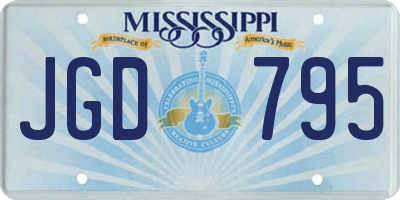 MS license plate JGD795