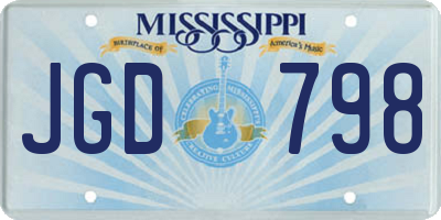 MS license plate JGD798
