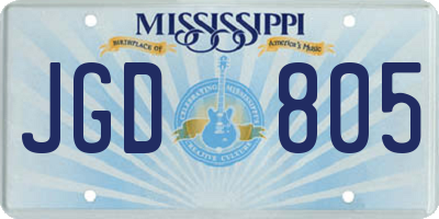 MS license plate JGD805