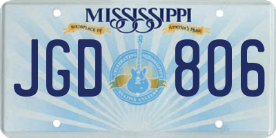 MS license plate JGD806