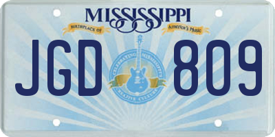 MS license plate JGD809