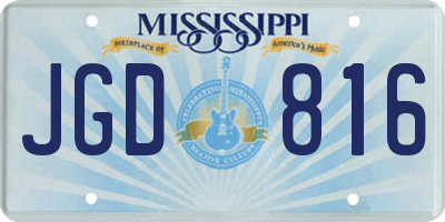 MS license plate JGD816