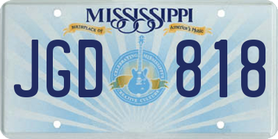 MS license plate JGD818