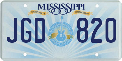 MS license plate JGD820