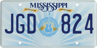 MS license plate JGD824