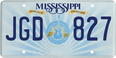 MS license plate JGD827