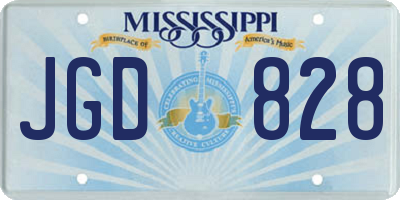 MS license plate JGD828