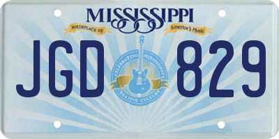 MS license plate JGD829