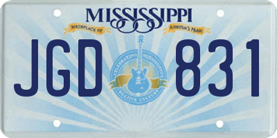 MS license plate JGD831