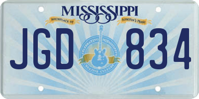 MS license plate JGD834