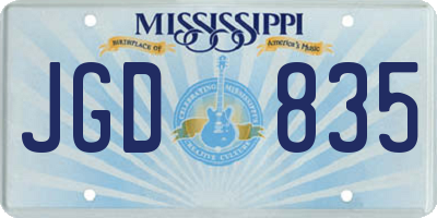 MS license plate JGD835