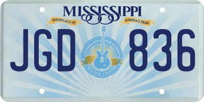 MS license plate JGD836
