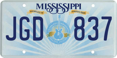 MS license plate JGD837