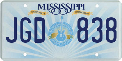 MS license plate JGD838