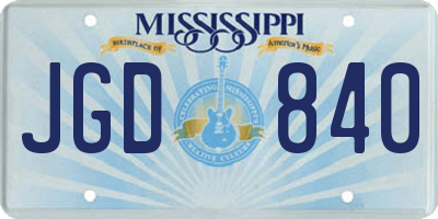 MS license plate JGD840