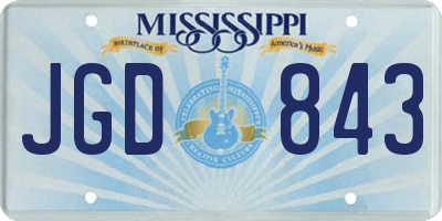 MS license plate JGD843