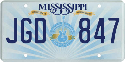 MS license plate JGD847
