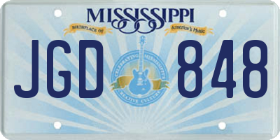 MS license plate JGD848