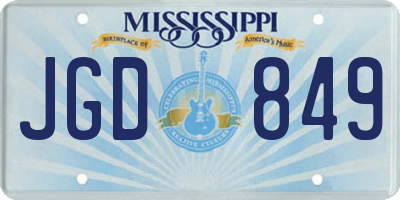 MS license plate JGD849