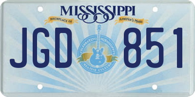 MS license plate JGD851