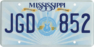 MS license plate JGD852