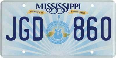 MS license plate JGD860