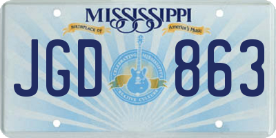 MS license plate JGD863
