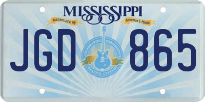 MS license plate JGD865
