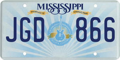 MS license plate JGD866