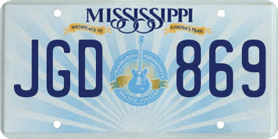 MS license plate JGD869