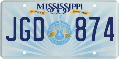 MS license plate JGD874