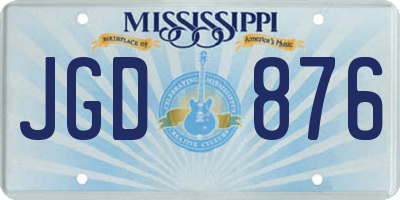 MS license plate JGD876