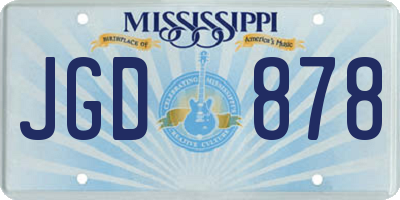 MS license plate JGD878