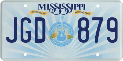 MS license plate JGD879
