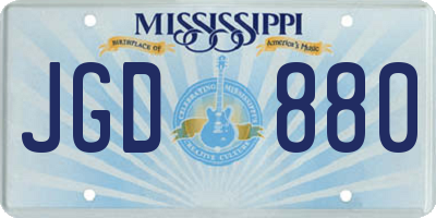 MS license plate JGD880