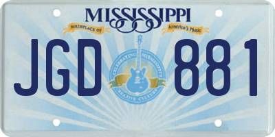 MS license plate JGD881