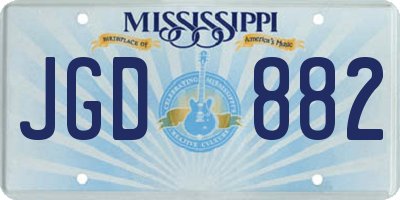 MS license plate JGD882