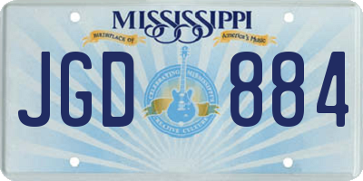 MS license plate JGD884