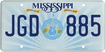 MS license plate JGD885