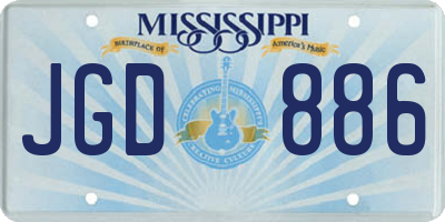 MS license plate JGD886