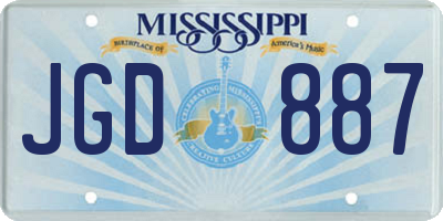 MS license plate JGD887
