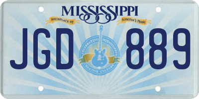 MS license plate JGD889