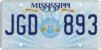 MS license plate JGD893