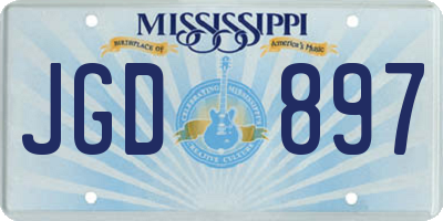 MS license plate JGD897