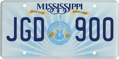 MS license plate JGD900