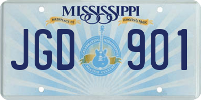 MS license plate JGD901