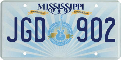 MS license plate JGD902